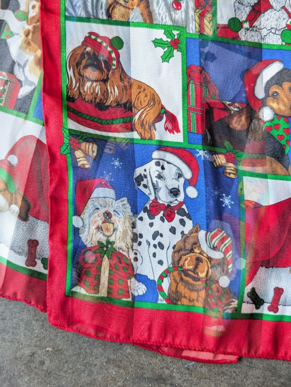 Basha Scarves Christmas Holiday Dog Long Rectangular Scarf